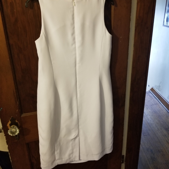 Vintage Jessica London 2 pc white beaded jacket and sheath dress - Picture 7 of 8